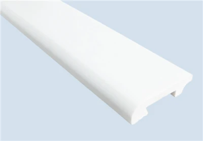 Fortykket solid hvit PS gulvlist